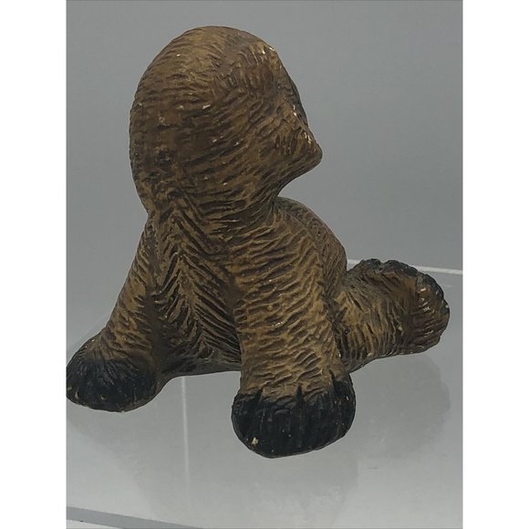 Figurine Panda Bear Ceramic? Red Navel & Nose 2" Reclined Pose Smile Unique - Picture 9 of 12